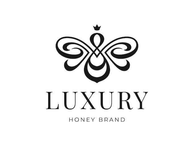 Vector luxe honeybee logo-afbeelding het beste voor labelontwerp premium vector