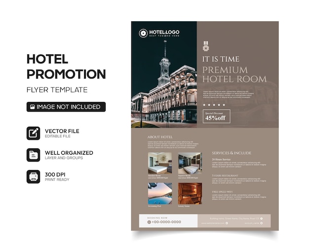 Luxe hotel promotie lay-out sjabloon
