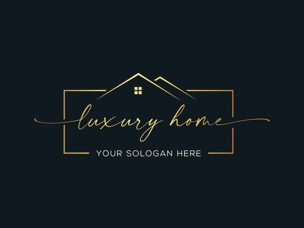 Vector luxe huis logo ontwerp vector sjabloon