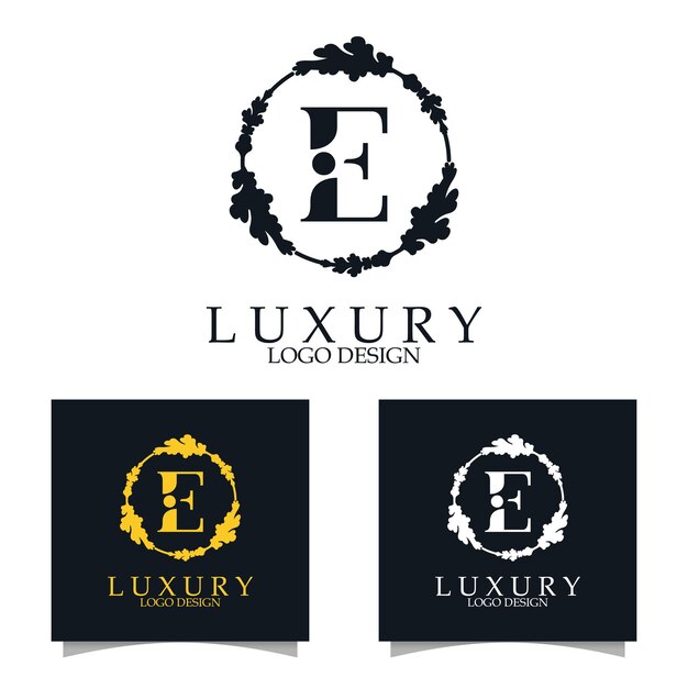 Luxe initiële e logo sjabloon voor restaurant royalty boutique cafe hotel heraldische sieraden etc