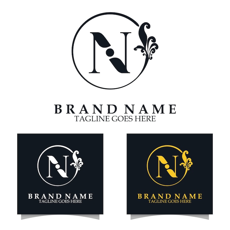 Vector luxe initiële n logo sjabloon voor restaurant royalty boutique cafe hotel heraldische sieraden etc
