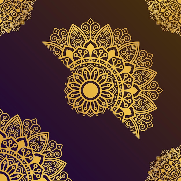 Luxe islamitische gouden kleur mandala ontwerp achtergrond ontwerp islamitische ornament