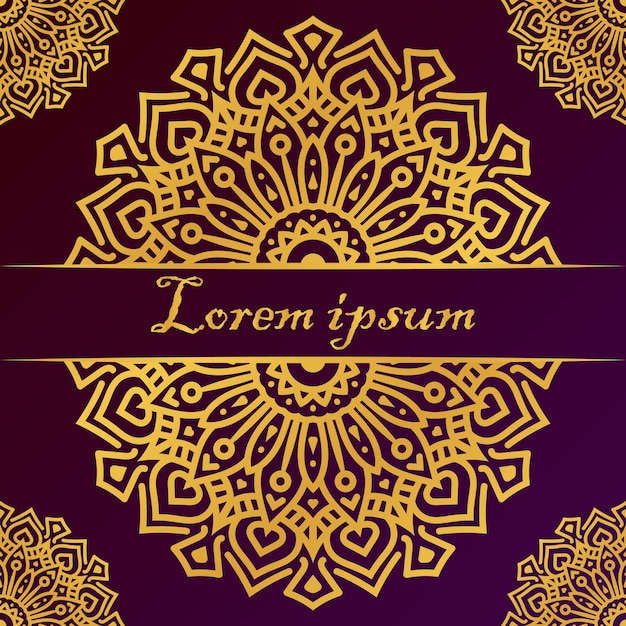 Luxe islamitische gouden kleur mandala ontwerp achtergrond ontwerp islamitische ornament