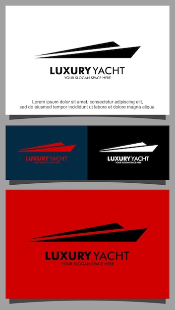 Vector luxe jacht logo ontwerpsjabloon