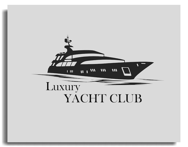 Luxe jachtclub zeilboot schip logo sjabloon ontwerp vector