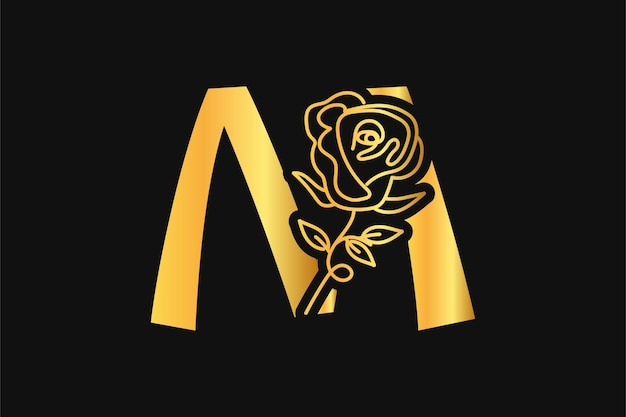 Luxe karakter M monogram decoratieve alfabetische letters abc logo-ontwerp