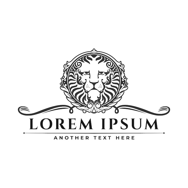 Luxe klassieke leeuwenkop Logo sjabloon
