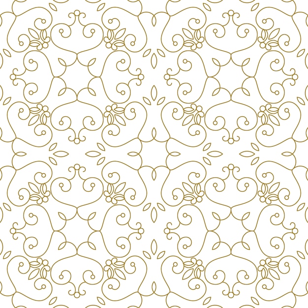 Luxe koninklijk naadloos patroon. gouden geometrische lijnen op wit. elegante illustratie voor print, pakketontwerp, verpakking, textiel