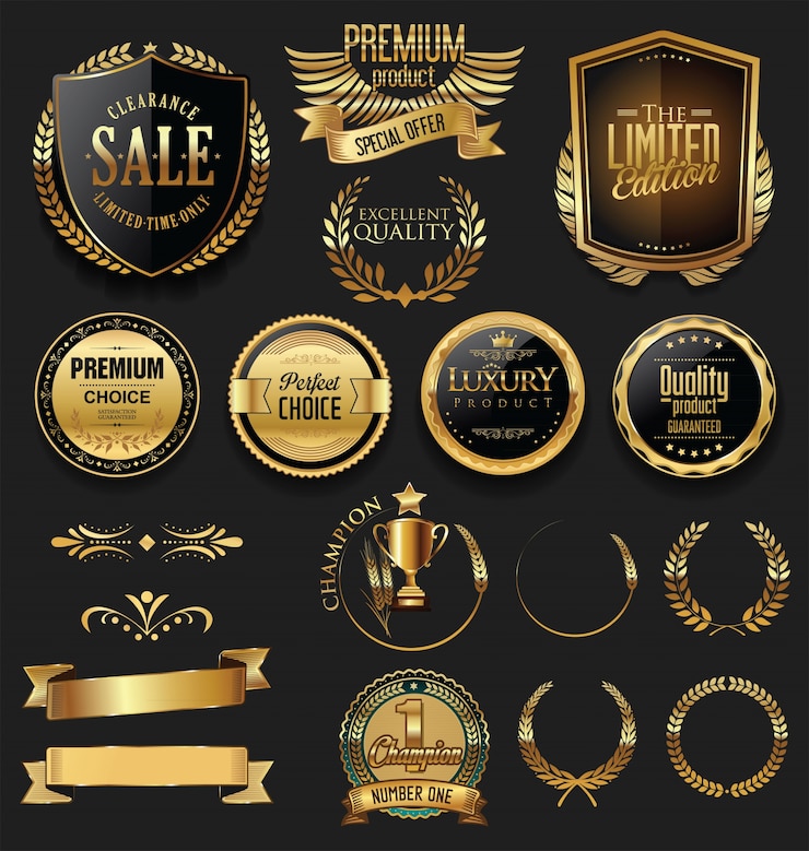 Vector luxe kwaliteit gouden embleem