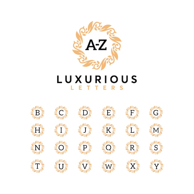 Luxe letter az set logo designtemplate