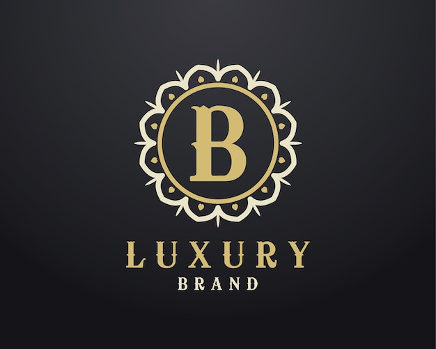 Luxe letter B monogram vector logo ontwerp mandala en sierlogo