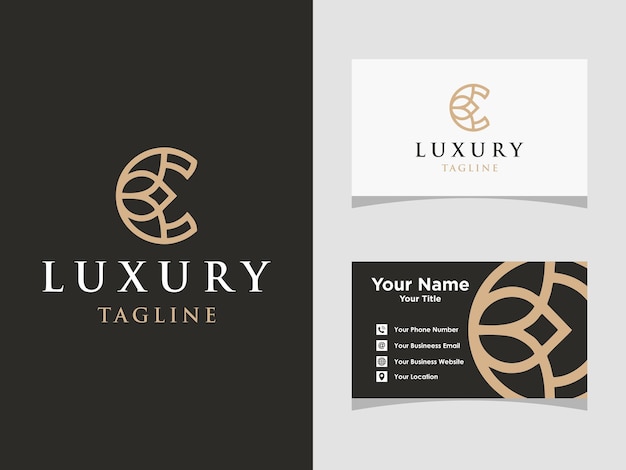 Luxe letter c monogram serif logo-ontwerp