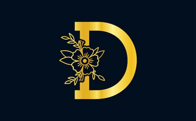 Vector luxe letter d gouden logo