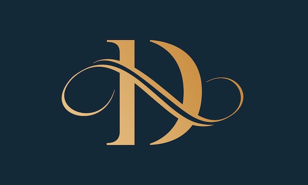 Luxe letter d logo sjabloon in gouden kleur Moderne trendy initiële luxe d letter logo ontwerp Koninklijke premium letter d logo vector ontwerpsjabloon