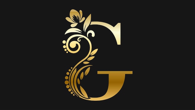 Luxe Letter G gouden naam eerste moderne Logo ontwerpconcept voor een merk of bedrijf