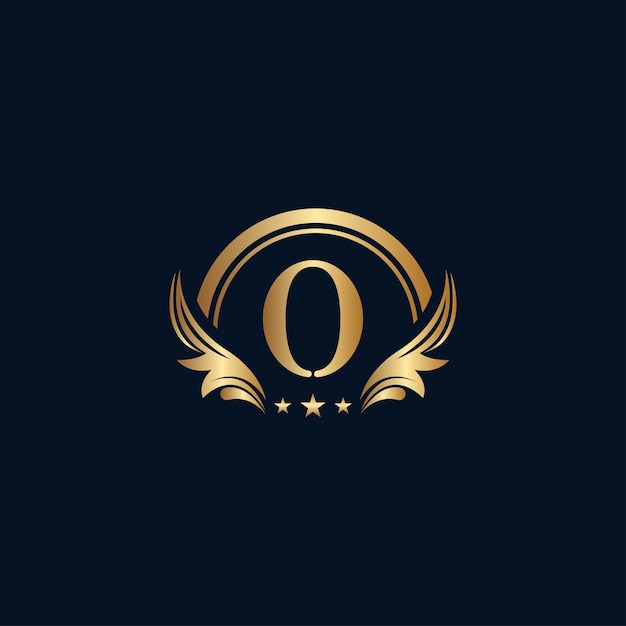 luxe letter O-logo koninklijke gouden ster