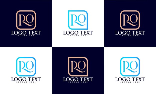 Luxe letter ro monogram serif logo-ontwerp