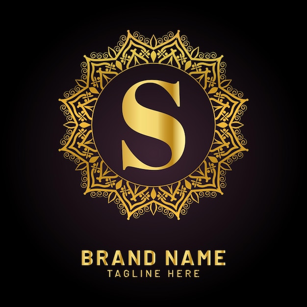 Luxe letter s-logo met gouden kleur