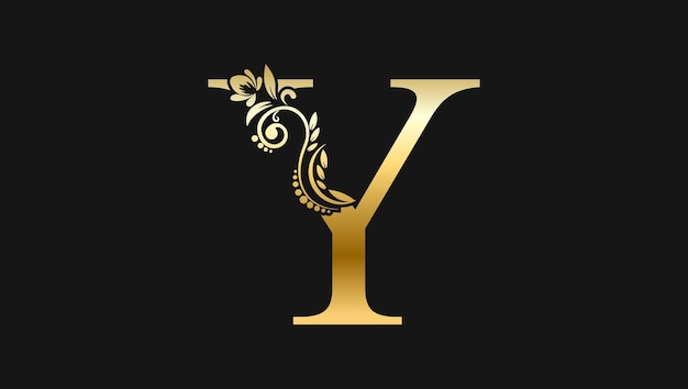 Luxe Letter Y gouden naam eerste moderne Logo ontwerpconcept voor een merk of bedrijf