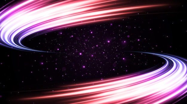 Luxe lichtspoor van glinsterende komeetstaart Ruimtewervelingseffect Kosmische achtergrond