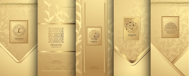 Luxe logo en gouden verpakkingsontwerp