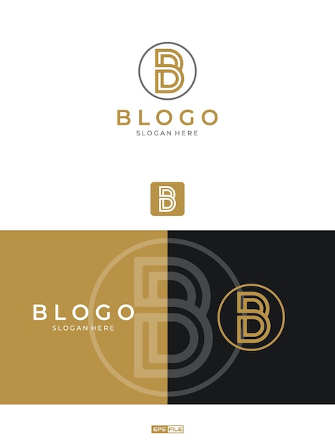 Luxe logo met beginletter B ontwerp vector