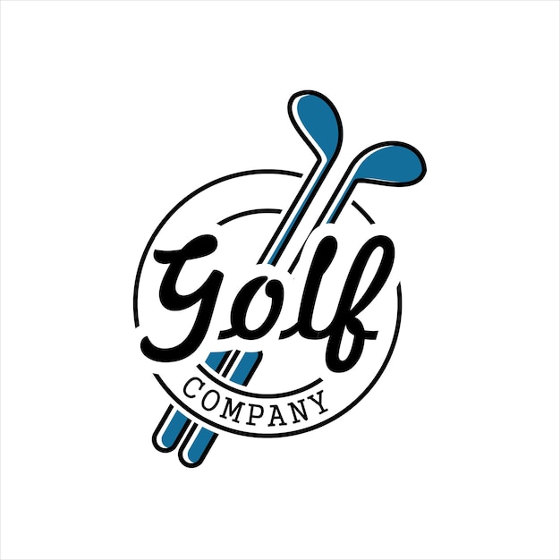 Luxe logo ontwerp sjabloon vectorillustratie ronde lineaire logo van stick golf