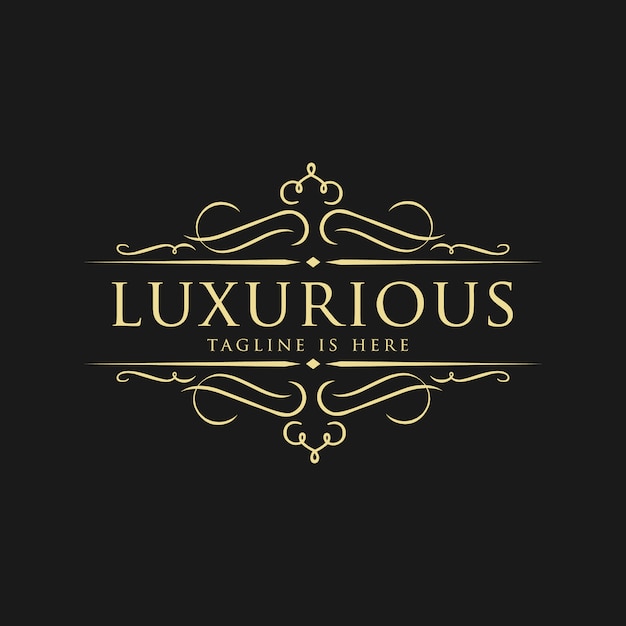 Luxe logo sjabloon in vector voor bruiloft, restaurant, royalty's, Boutique, Cafe, Hotel, heraldiek, sieraden, mode