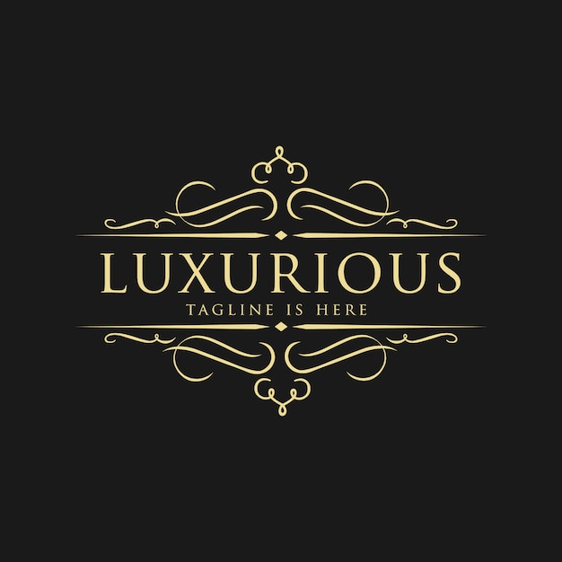 Vector luxe logo sjabloon in vector voor bruiloft, restaurant, royalty's, boutique, cafe, hotel, heraldiek, sieraden, mode