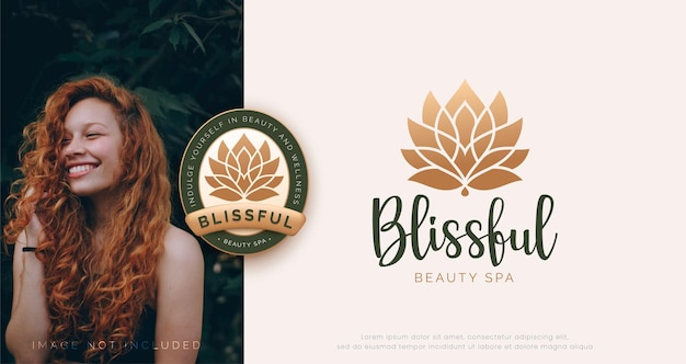Luxe lotusbloem beauty spa logo-ontwerp