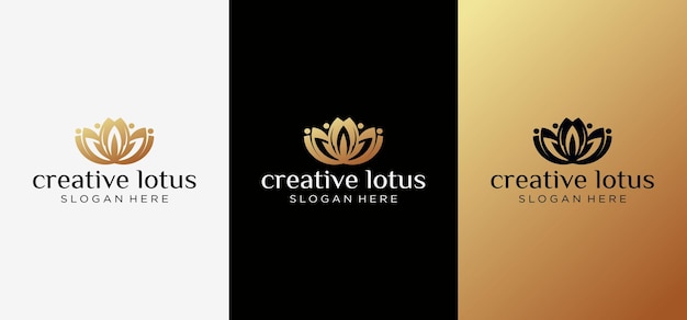 Luxe lotusbloem logo sjabloon, elegante Lotus Spa Logo Design Vector.