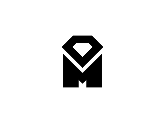 luxe m diamant logo-ontwerp