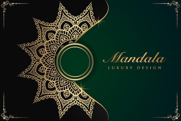 Luxe mandala achtergrond en banner ontwerp geschikt voor ontwerp sjablonen voor groeten kaarten po