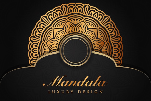 Vector luxe mandala-achtergrond en bannerontwerp geschikt voor ontwerpsjablonen voor groetekaartjes