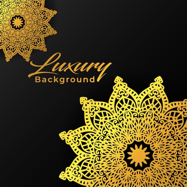 Luxe mandala achtergrond en gouden gradiënt vector ornament