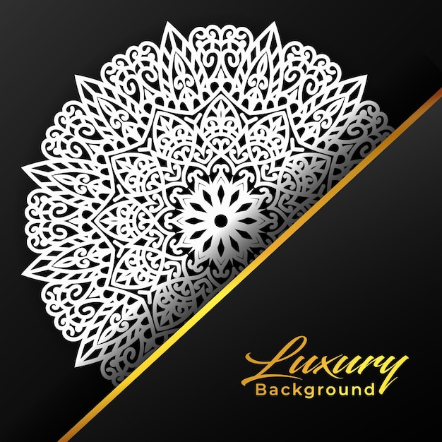 Luxe mandala achtergrond en gouden gradiënt vector ornament