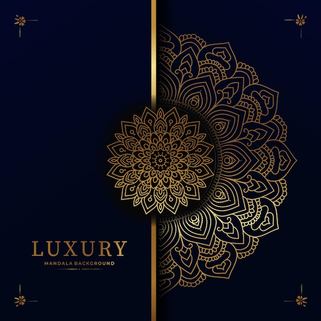 Luxe mandala achtergrond in gouden kleur