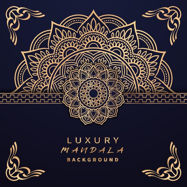 Luxe mandala achtergrond met decoratieve arabesque stijl ontwerp sjabloon premium vector