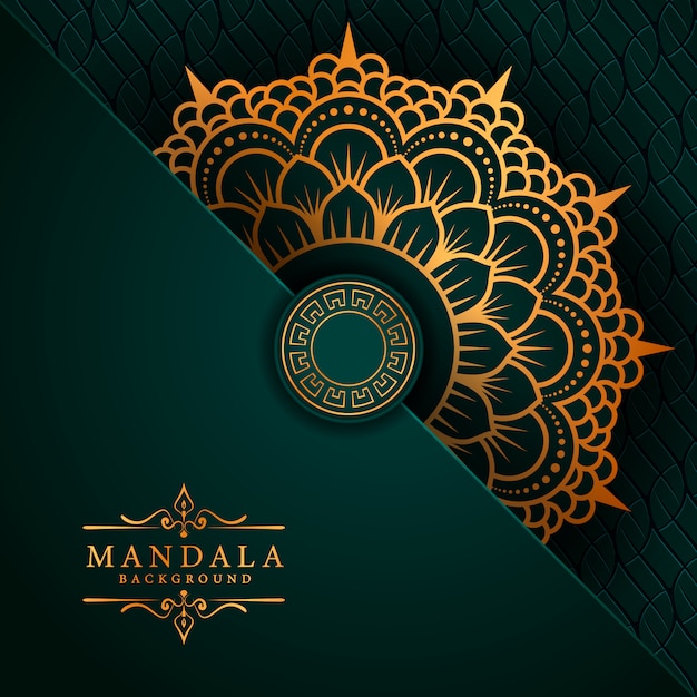 Luxe mandala achtergrond met elegante gouden arabesque