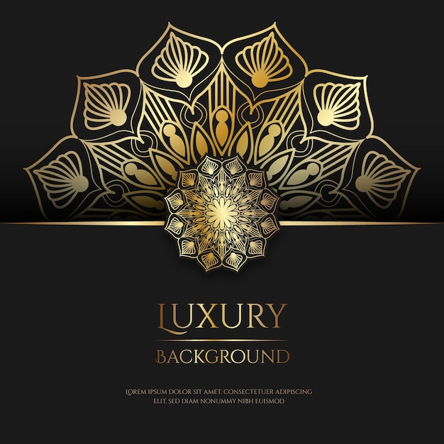 Luxe mandala-achtergrond met glanzende kleurverloopeffecten