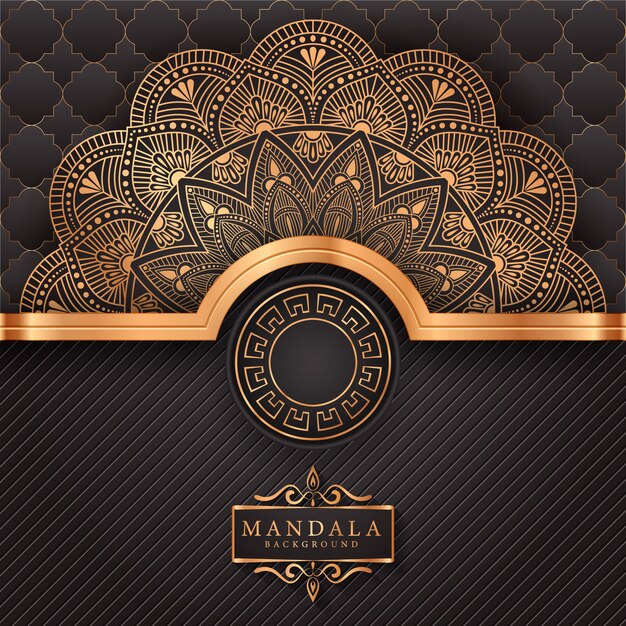 Luxe mandala achtergrond met gouden arabesk patroon Arabische islamitische stijl