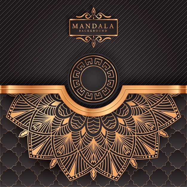 Luxe mandala achtergrond met gouden arabesk patroon Arabische islamitische stijl