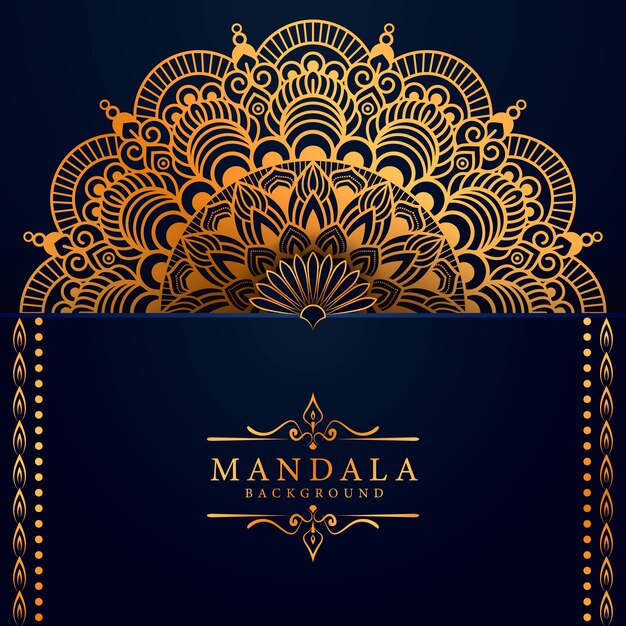 Vector luxe mandala achtergrond met gouden arabesk patroon arabische islamitische stijl
