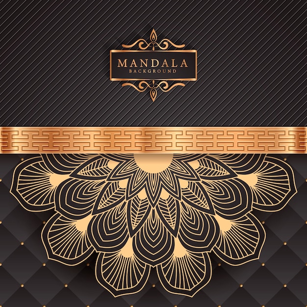 Luxe mandala achtergrond met gouden arabesk patroon Arabische islamitische stijl