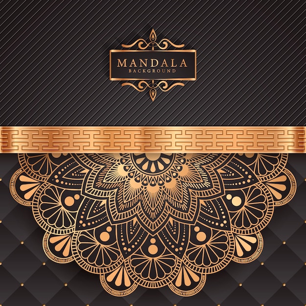 Luxe mandala achtergrond met gouden arabesk patroon arabische islamitische stijl