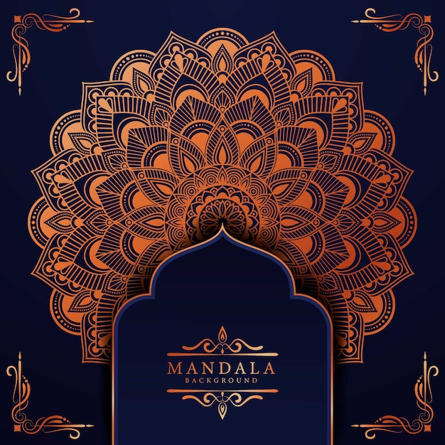 Luxe mandala achtergrond met gouden arabesk patroon Arabische islamitische stijl