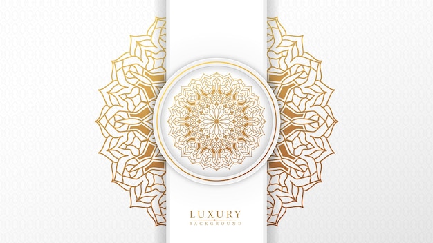 Luxe mandala achtergrond met gouden arabesk patroon arabische islamitische stijl