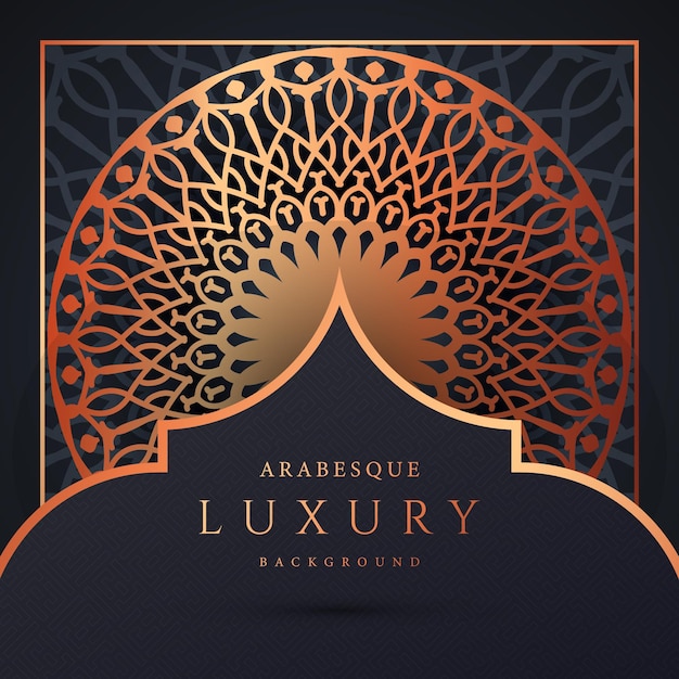 Luxe mandala achtergrond met gouden arabesk patroon vector premium vector