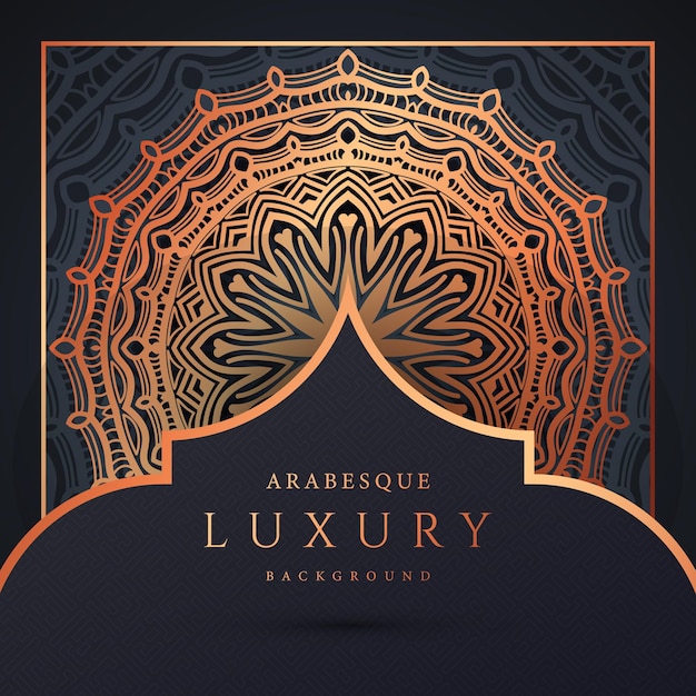 Luxe mandala achtergrond met gouden arabesk patroon vector premium vector