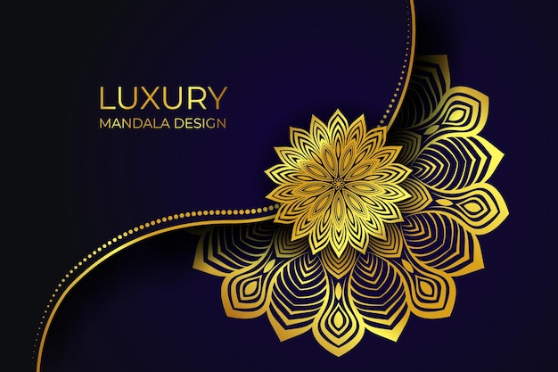 Luxe mandala achtergrond met gouden arabesk patroon